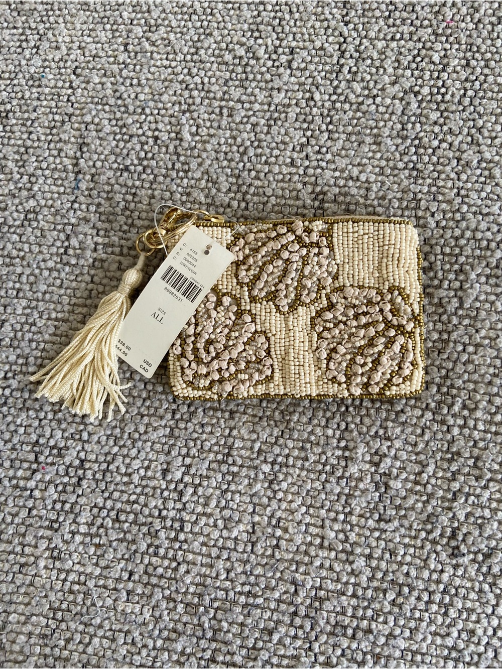 Anthropologie Beaded Shell Coin Purse